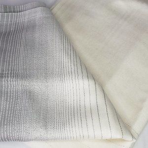 Calvin Klein Cream and Gray fringed scarf NWT